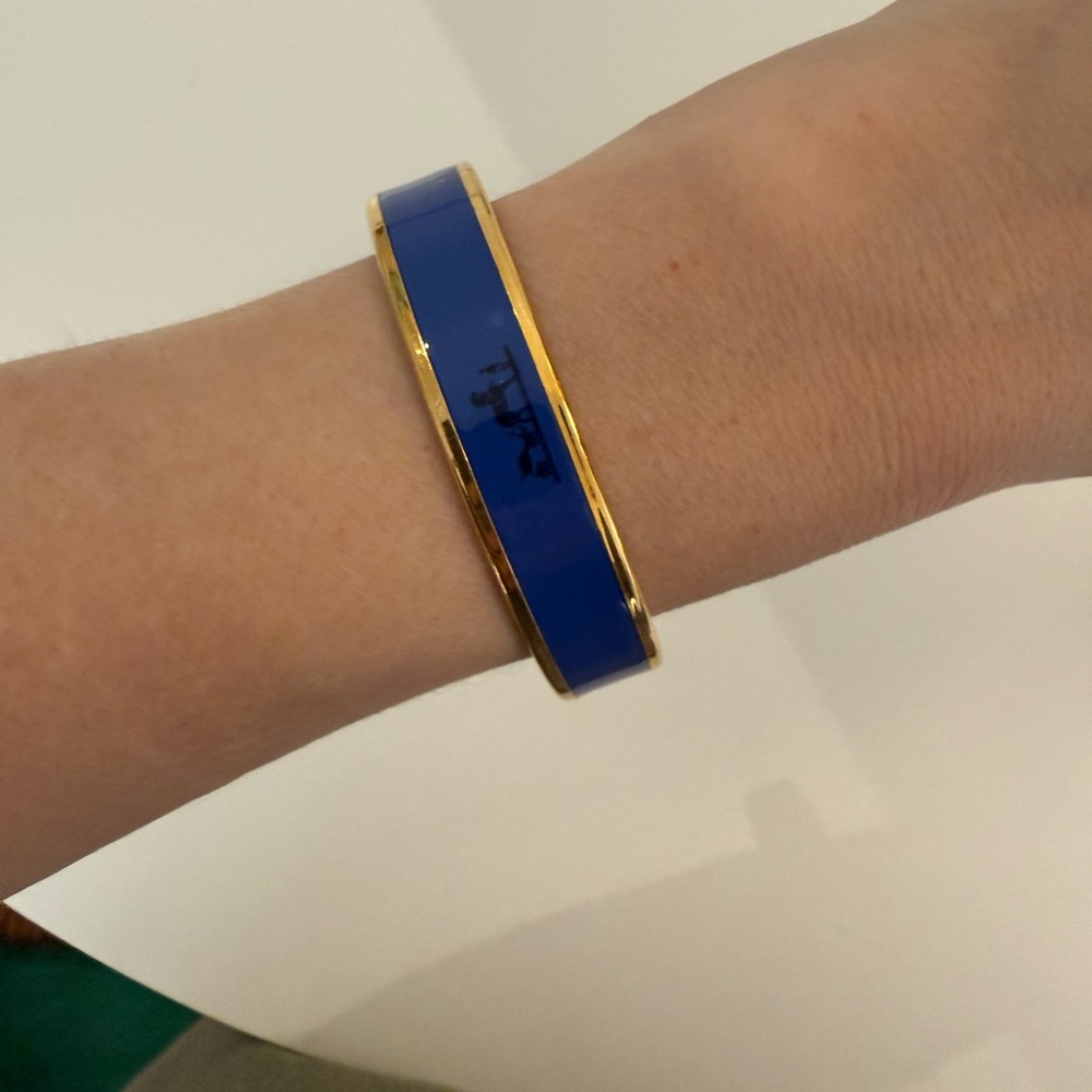 Hermes Royal Blue and Gold Enamel Bracelet